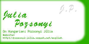 julia pozsonyi business card
