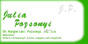 julia pozsonyi business card